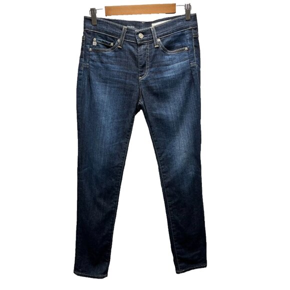 AG Adriano Goldschmied The Beau Slouchy Skinny Jeans Women Size 24R Blue - Picture 1 of 9